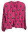 Rhode Size XS Hot Pink & Navy Cotton Blend Long puff sleeve Floral Top Hot Pink & Navy / XS