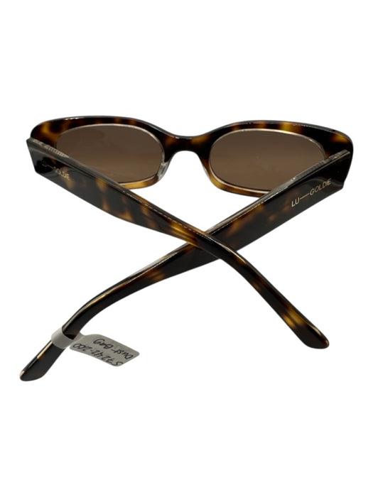 Lu Goldie Mixed Brown Acetate Tinted Lens Tortoise Shell oval Sunglasses Mixed Brown