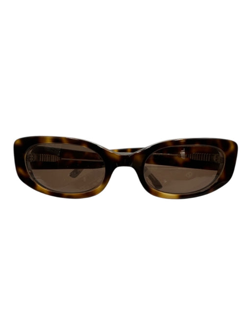 Lu Goldie Mixed Brown Acetate Tinted Lens Tortoise Shell oval Sunglasses Mixed Brown