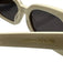 Lu Goldie Pearl White Acetate Tinted Lens Shimmer oval Rectangle Sunglasses Pearl White