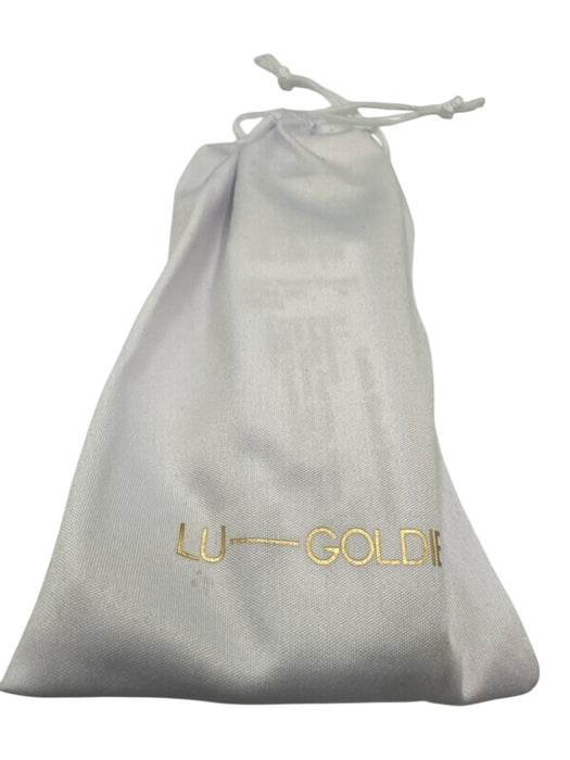 Lu Goldie Pearl White Acetate Tinted Lens Shimmer oval Rectangle Sunglasses Pearl White
