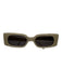Lu Goldie Pearl White Acetate Tinted Lens Shimmer oval Rectangle Sunglasses Pearl White