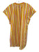 Sunshine Tienda Size XS Yellow, Pink & White Cotton Striped Cap Sleeve Dress Yellow, Pink & White / XS