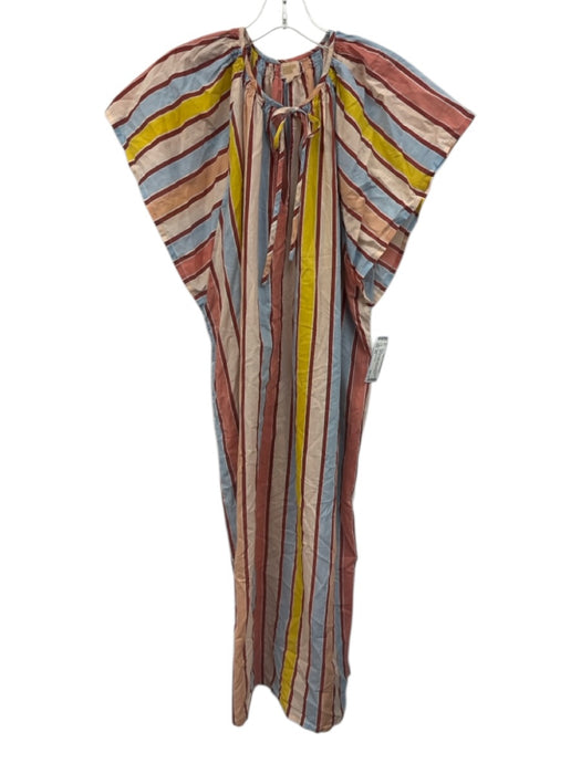 Sunshine Tienda Size XS Pink, Red & Multi Cotton Striped Side Slits Dress Pink, Red & Multi / XS