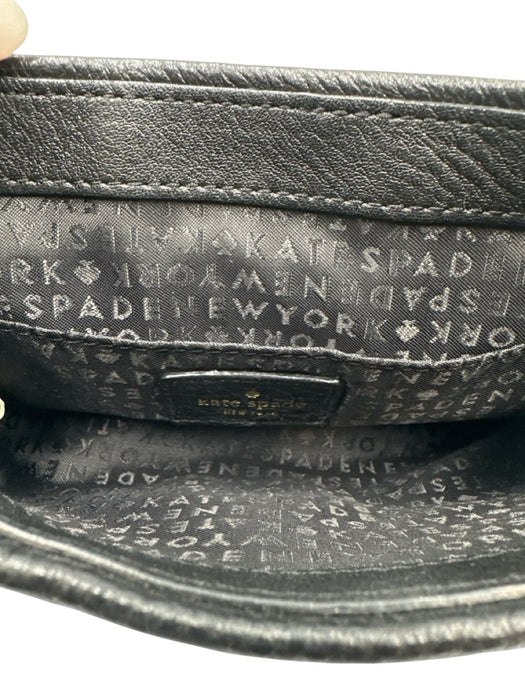 Kate Spade Black & Gold Tone Leather Quilted Flap Top Turnlock Crossbody Bag Black & Gold Tone