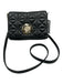 Kate Spade Black & Gold Tone Leather Quilted Flap Top Turnlock Crossbody Bag Black & Gold Tone