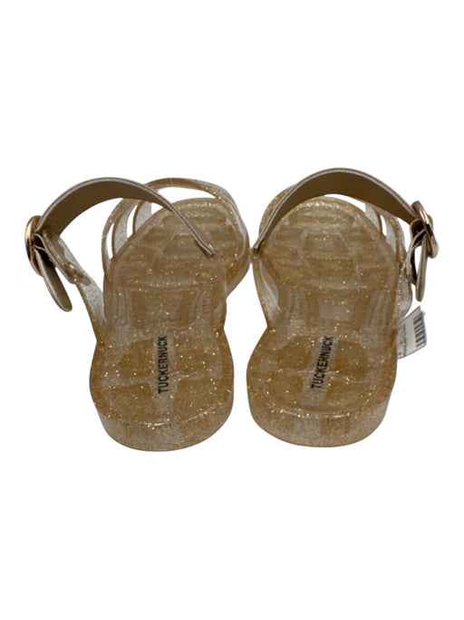 Tuckernuck Shoe Size 6/7 Gold Tone Synthetic Upper Jelly Glitter Mule Sandals Gold Tone / 6/7