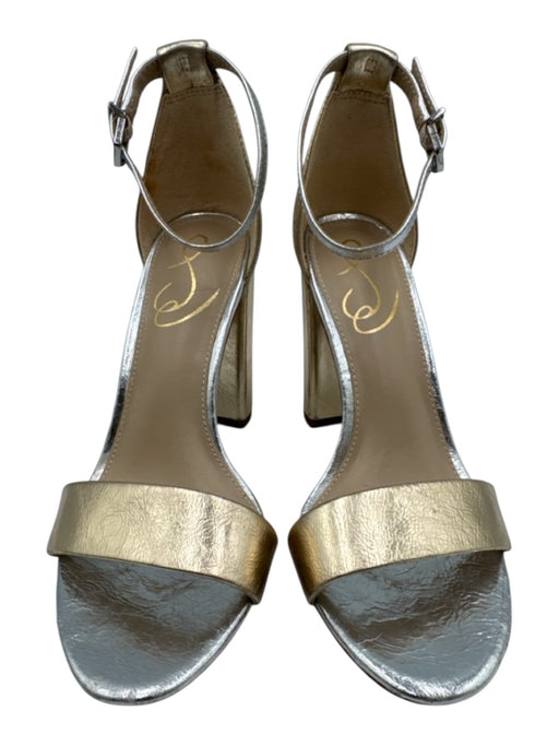 Sam Edelman Shoe Size 6.5 Gold & Silver Tone Leather Upper Metallic Sandals Gold & Silver Tone / 6.5