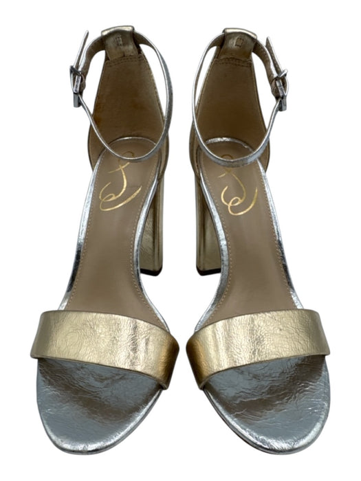 Sam Edelman Shoe Size 6.5 Gold & Silver Tone Leather Upper Metallic Sandals Gold & Silver Tone / 6.5
