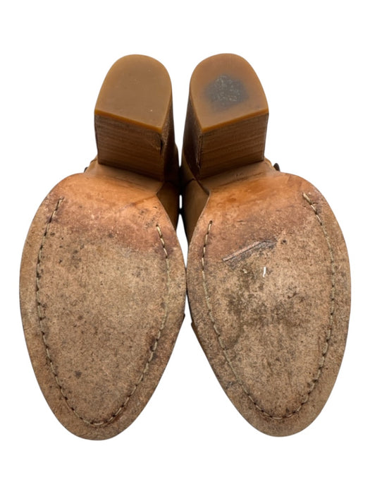 Rag & Bone Shoe Size 7 Tan Brown Leather Upper Strap Detail Stacked Heel Boots Tan Brown / 7