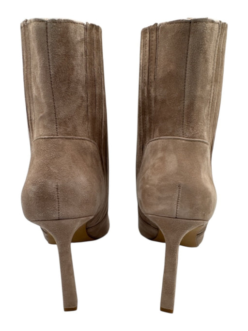 Vince Camuto Shoe Size 7 Taupe Beige Leather Upper Suede Elastic Sides Boots Taupe Beige / 7