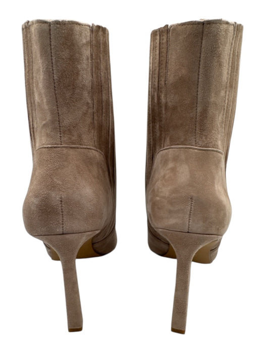 Vince Camuto Shoe Size 7 Taupe Beige Leather Upper Suede Elastic Sides Boots Taupe Beige / 7