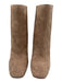 Vince Camuto Shoe Size 7 Taupe Beige Leather Upper Suede Elastic Sides Boots Taupe Beige / 7