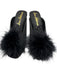 Sam Edelman Shoe Size 6.5 Black textile upper Grosgrain Feather Puff Mules Black / 6.5