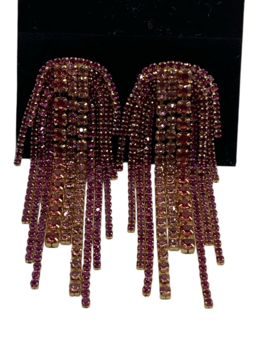 Kate Spade Mixed Pinks Crystal Post Back Fringe Earrings Mixed Pinks
