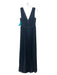 Rebecca Taylor Size 0 Navy Polyester Pleated Sleeveless V Neck Maxi Dress Navy / 0