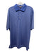 Peter Millar Size L Blue & White Synthetic Striped Polo Men's Short Sleeve L