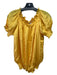 Diane Von Furstenberg Size 2 Yellow Polyester Elastic Trim Ruffle Neckline Top Yellow / 2