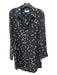 Equipment Size M Black & White Silk Stars Collared Button Up Long Sleeve Dress Black & White / M