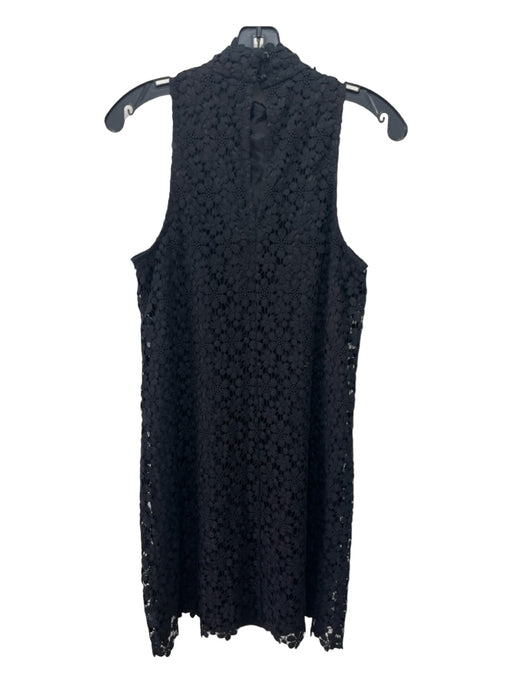 Trina Turk Size 2 Black Cotton Floral Lace High Round Neck Sleeveless Dress Black / 2