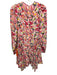 Stella McCartney Size 38 Pink & Black Silk Floral Scribble keyhole front Dress Pink & Black / 38