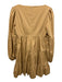 Cinq a Sept Size 2 Tan Cotton Blend U Neck Long Balloon Sleeve Tiered Dress Tan / 2