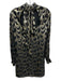 Milly Size 0 Black & Gold Silk Blend Metallic Thread Long Sleeve Cutout Dress Black & Gold / 0
