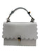 Fendi White Leather Scalloped Silver Tone Hardware Flap Top Shoulder Bag White