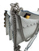 Fendi White Leather Scalloped Silver Tone Hardware Flap Top Shoulder Bag White