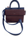 Givenchy Burgundy & Blue Leather Open Top Crossbody Color Block Tote Bag Burgundy & Blue