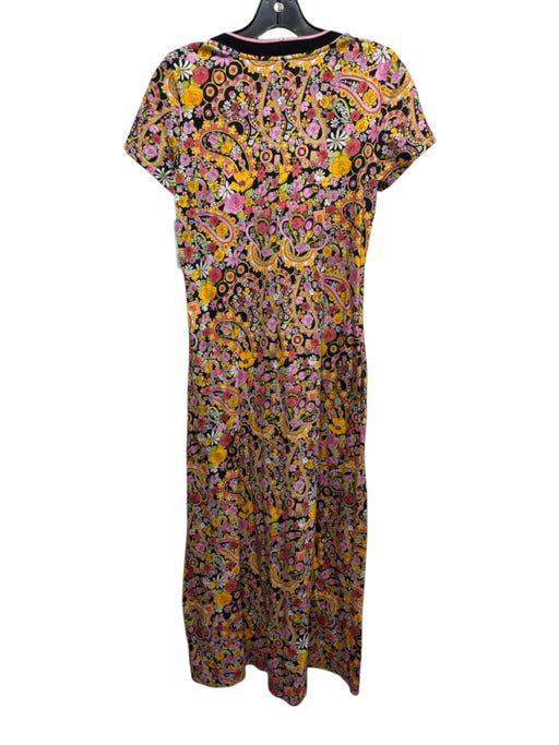 La Double J Size XS Pink, Yellow, Multi Cotton Short Sleeve Mixed Floral Dress Pink, Yellow, Multi / XS