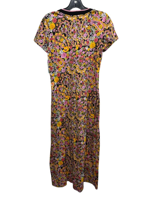 La Double J Size XS Pink, Yellow, Multi Cotton Short Sleeve Mixed Floral Dress Pink, Yellow, Multi / XS