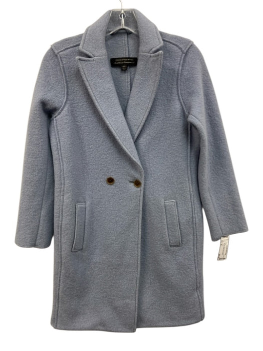 J. Crew Size 00 Light Blue Wool Boucle Double Breasted Button Front Coat Light Blue / 00