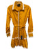 Cynthia Rowley Size XS Marigold Yellow & White Cotton Long Sleeve Collared Dress Marigold Yellow & White / XS