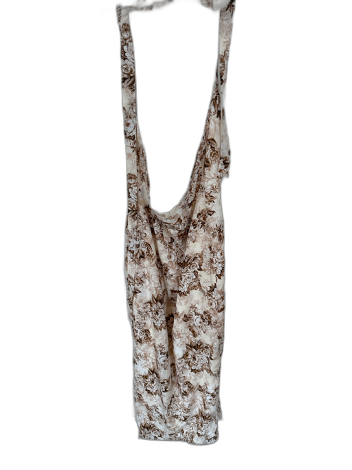 Lioness Size S Taupe & Beige Polyester Maxi neck tie Back Opening Floral Dress Taupe & Beige / S