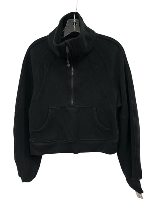 Lululemon Size XS/S Black Missing Fabric Tag Kangaroo Pocket Quarter Zip Jacket Black / XS/S