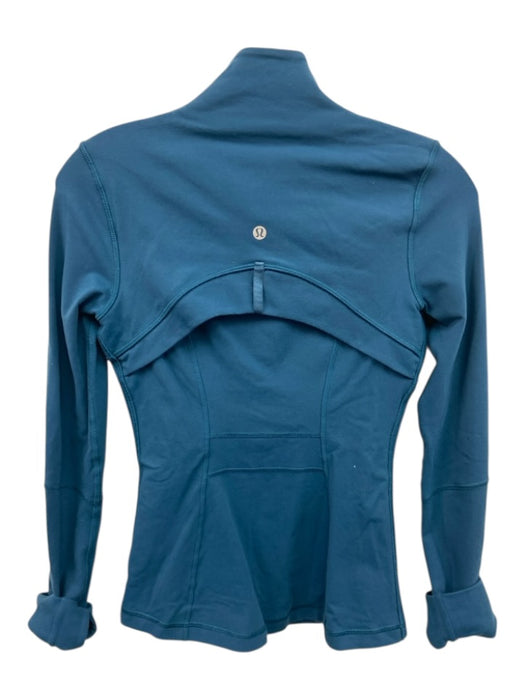 Lululemon Size 2 Teal Blue Missing Fabric Tag High Neck seam detail Jacket Teal Blue / 2