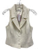 Meshki Size S Cream White Polyester Blend Button Front Sleeveless V Neck Vest Cream White / S
