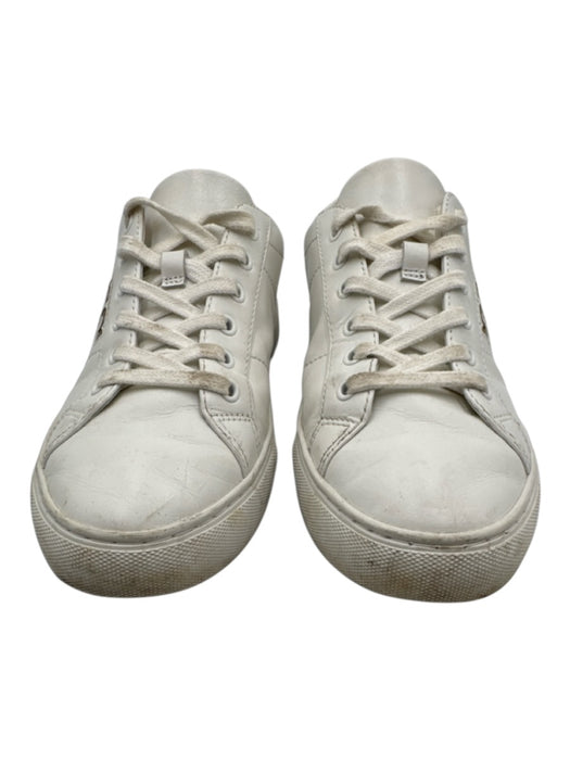 Tory Burch Shoe Size 7.5 White Leather Upper Gold Tone Logo Detail Sneakers White / 7.5