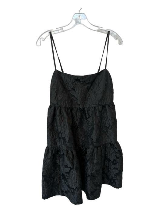 J. Crew Size 10 Black Polyester Spaghetti Strap Jaquard Baby Doll Dress Black / 10