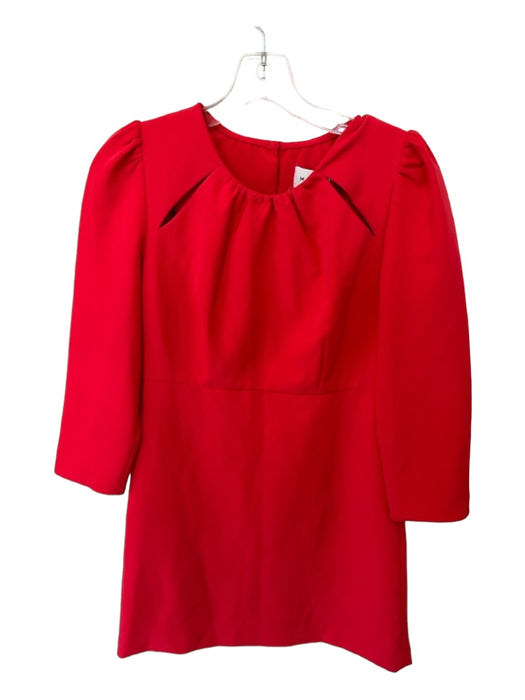 Milly Size 6 Tomato Polyester Long Sleeve Back Zip Dress Tomato / 6