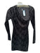 h:ours Size XXS Black & Silver Velvet Long Sleeve Metallic Dress Black & Silver / XXS