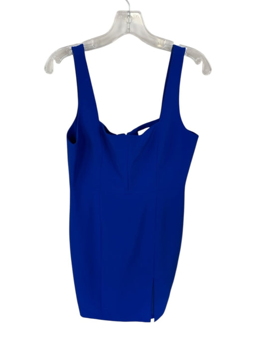 Milly Size 10 Electric Blue Polyester Blend Sleeveless Back Zip Midi Dress Electric Blue / 10