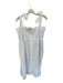 Juliet Dunn Size 3 White Cotton Stitch Detail Button Down Tie Shoulders Dress White / 3