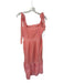 Loveshackfancy Size 10 Peach Cotton Stitch Detail Tie Shoulder Lace Maxi Dress Peach / 10