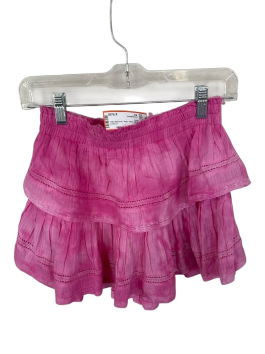 Loveshackfancy Size XS Hot pink Cotton ruffles Lace Detail Mini Skirt Hot pink / XS