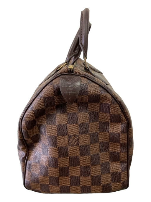 Louis Vuitton Brown Coated Canvas Damier Top Zip Double Top Handle Speedy Bag Brown / M