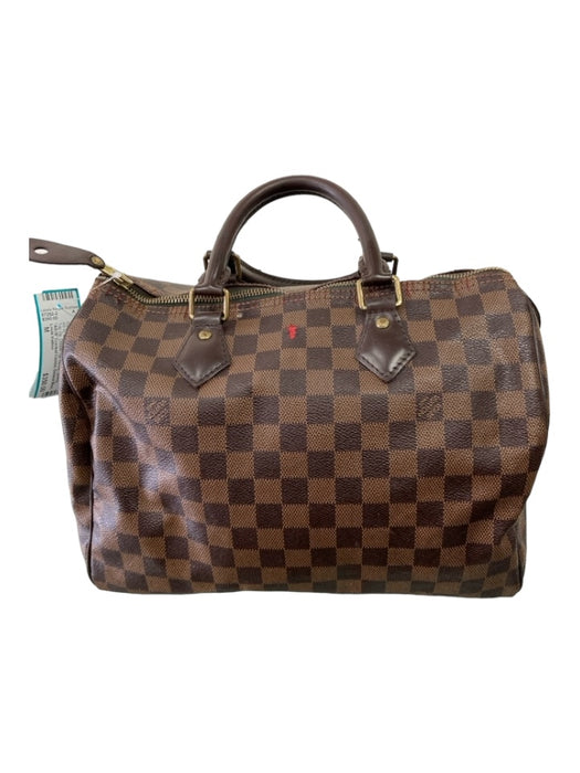 Louis Vuitton Brown Coated Canvas Damier Top Zip Double Top Handle Speedy Bag Brown / M