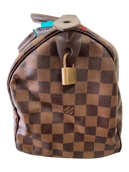 Louis Vuitton Brown Coated Canvas Damier Top Zip Double Top Handle Speedy Bag Brown / M