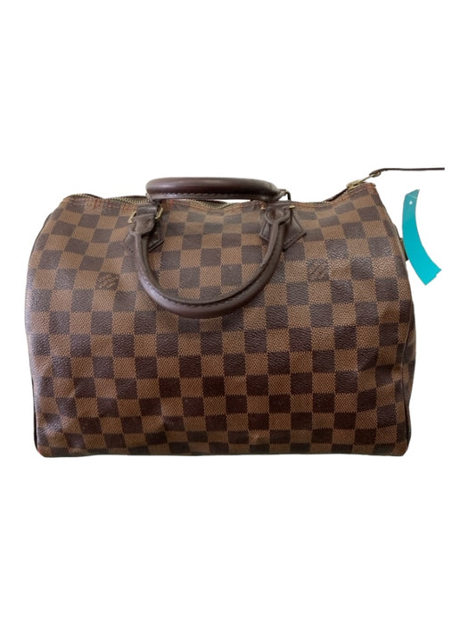 Louis Vuitton Brown Coated Canvas Damier Top Zip Double Top Handle Speedy Bag Brown / M